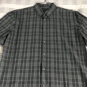 John Varvatos grey and white button down